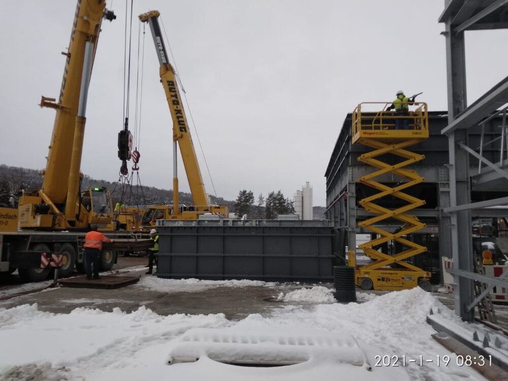 Instalace nové montážní haly včetně technologie pro výrobu betonu