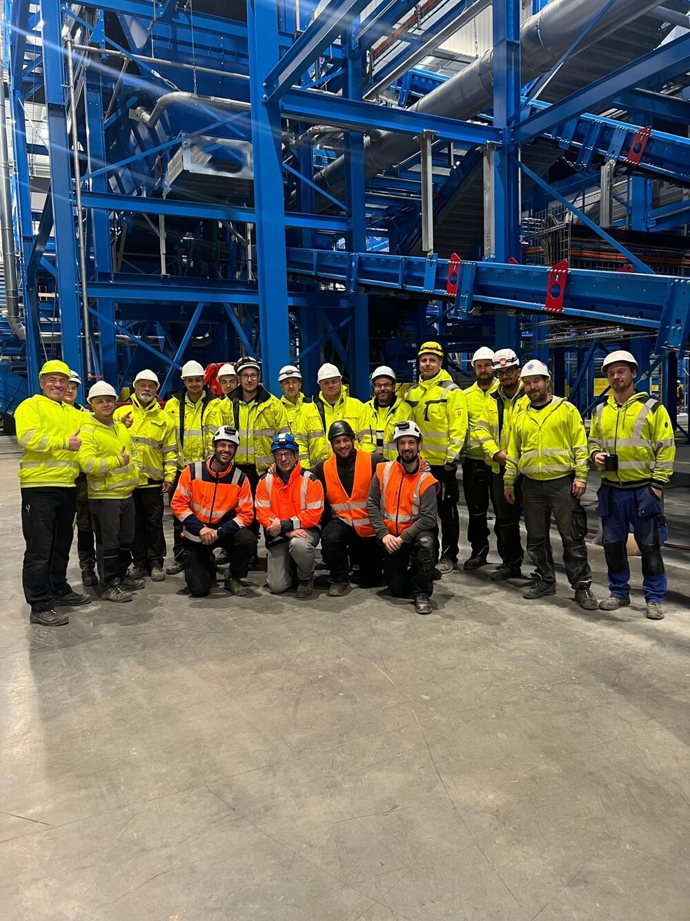 Montáž linky na třídění odpadu