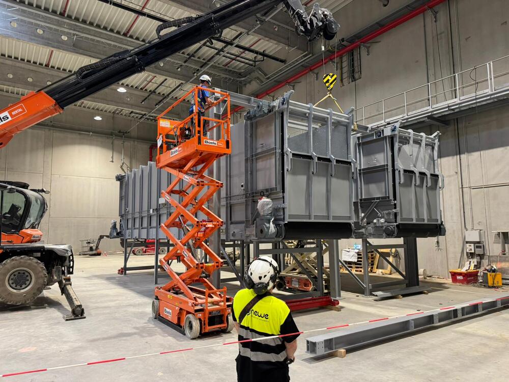 Montáž linky na třídění odpadu