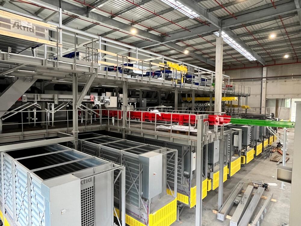 Montáž linky na třídění odpadu