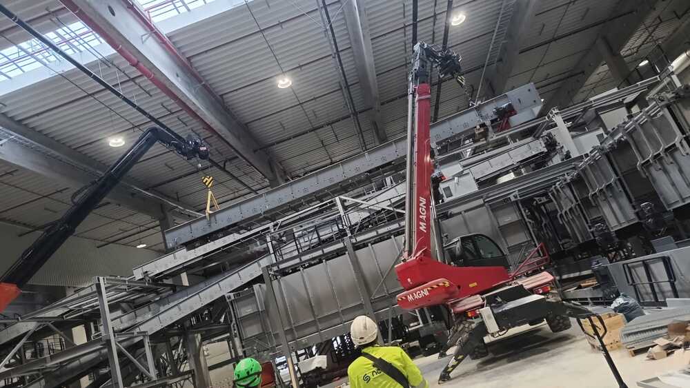 Montáž linky na třídění odpadu