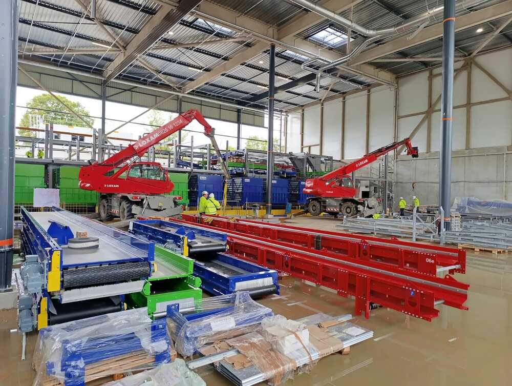 Montáž linky na třídění odpadu