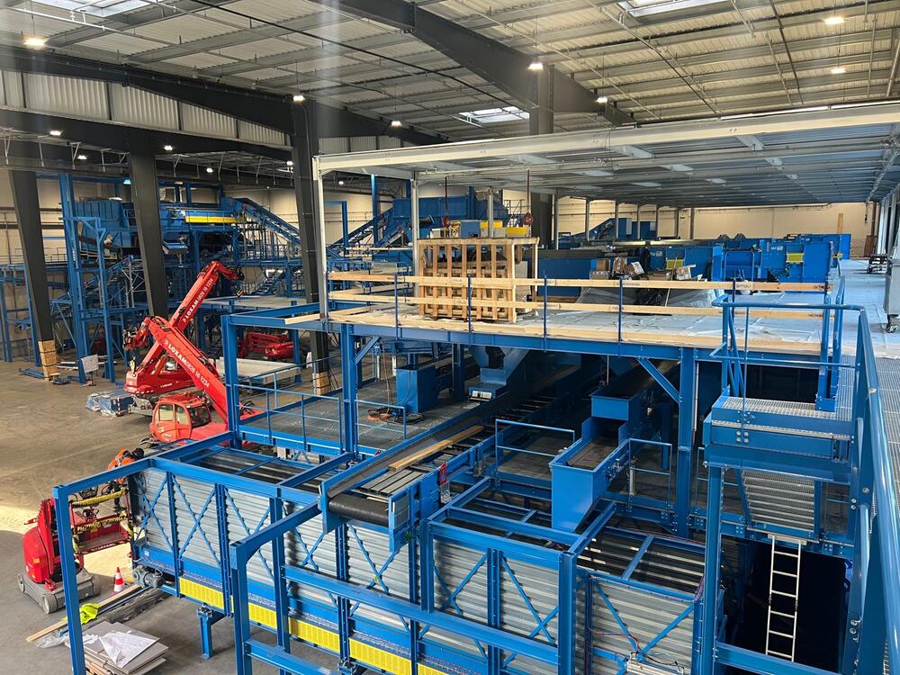 Montáž linky na třídění odpadu