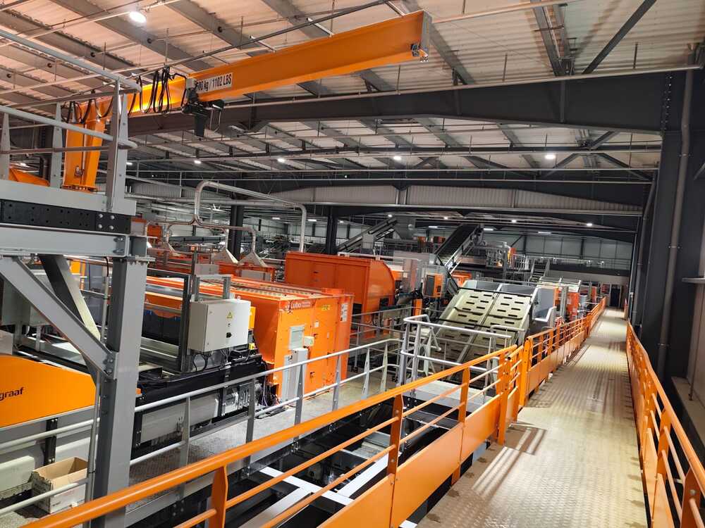 Montáž linky na třídění odpadu